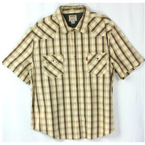 Vintage Levi's Mens Plaid Western Country Pearl Snap Button Down Shirt XXL 1990s